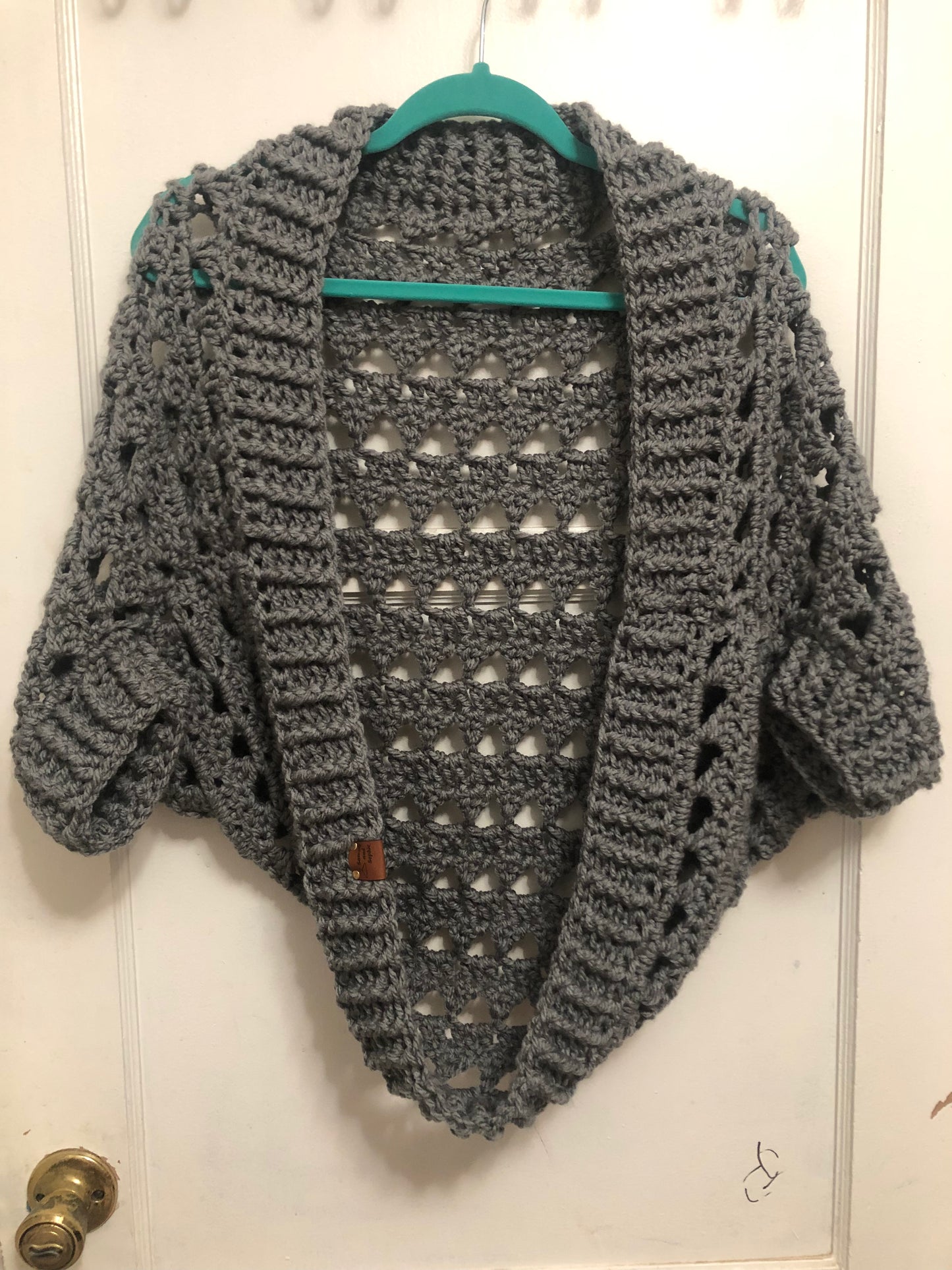 Grey Crochet Shrug - Adult Small