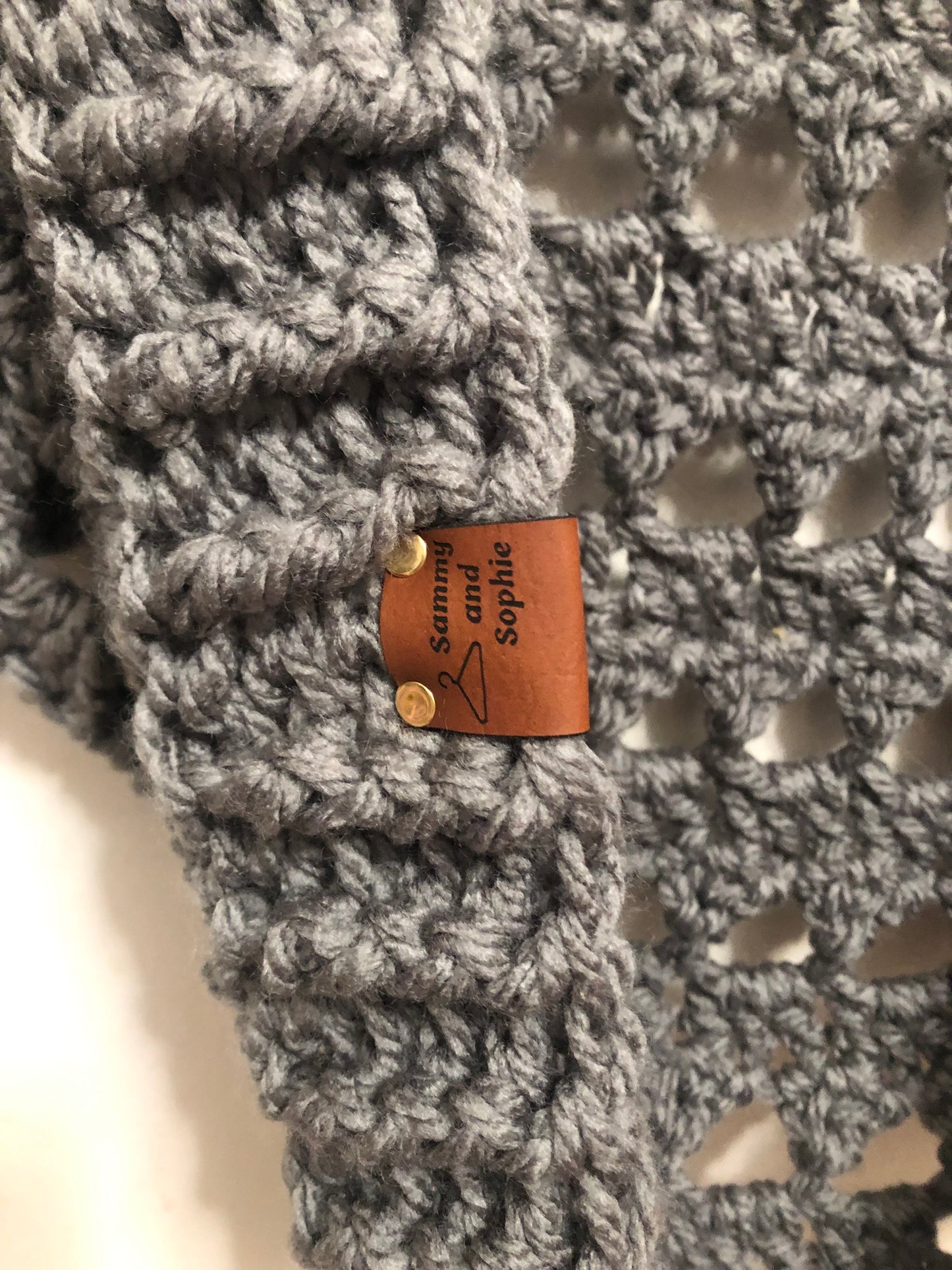 Grey Crochet Shrug - Adult Small